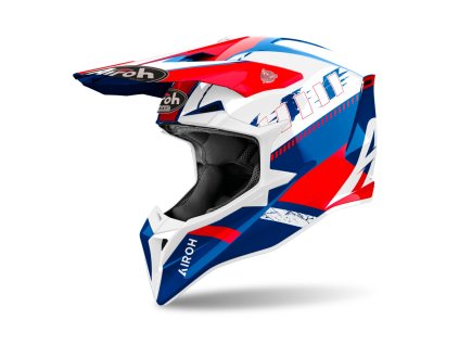 přilba WRAAAP Feel  AIROH lesklá modrá/červená 2025 (Veľkosť 2XS)