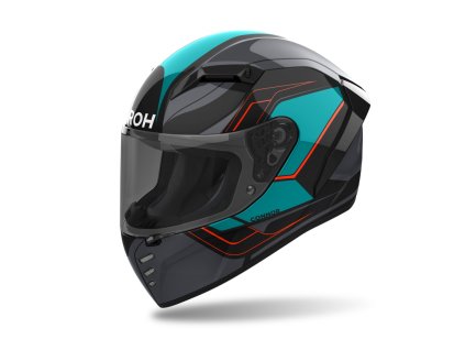 přilba CONNOR Dunk  AIROH lesklá černo-tyrkysová 2025 (Veľkosť XS)