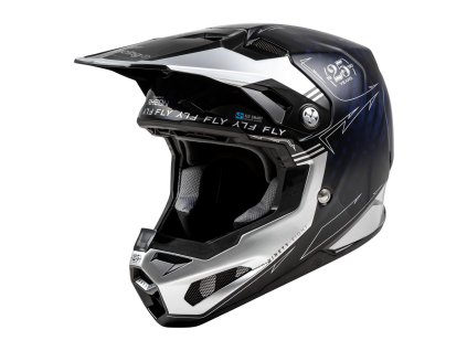 přilba FORMULA S CARBON  FLY RACING - USA modrá/stříbrná (Veľkosť M)
