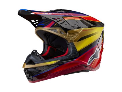 přilba SUPERTECH S-M10 ERA  ALPINESTARS zlatá/červená 2026 (Veľkosť XL (obvod 61 - 62 cm))