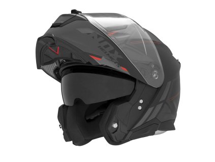 přilba N967 SYNCHRO  NOX černá matná červená 2025 (Veľkosť XS)