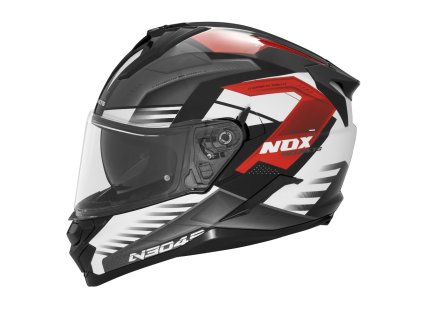 přilba N304S CARVER  NOX černá bílá červená 2025 (Veľkosť XS)