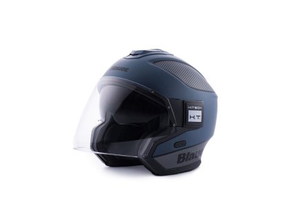 prilba SOLO BLAUER blue matt carbon silver