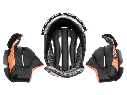 lícnice a klobouk pro přilby Cross Cup Two/Sonic  CASSIDA černá/šedá/oranžová (Veľkosť XS)