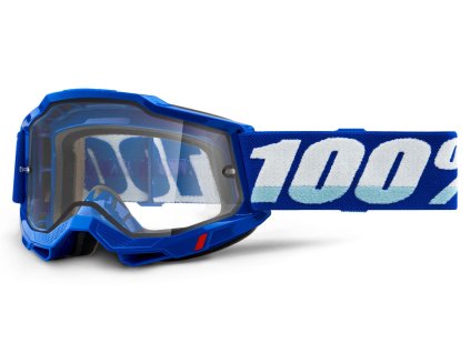 Okuliare motokrosové 100% ACCURI 2 Enduro Motomodré číre Dual plexi