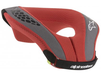 nákrčník SEQUENCE YOUTH  ALPINESTARS  dětský černý/červený/šedý/žlutý fluo 2025 (Veľkosť S/M)