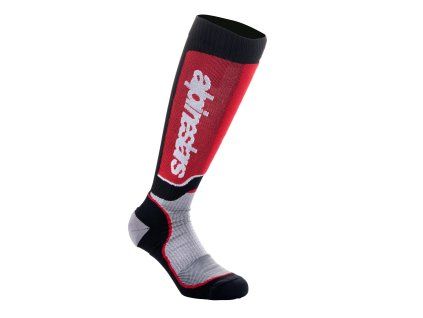 ponožky MX PLUS  ALPINESTARS černá/červená/šedá 2026 (Veľkosť S)