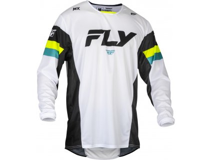 dres KINETIC PRIX  FLY RACING - USA 2024 bílá/černá/hi-vis (Veľkosť XL)