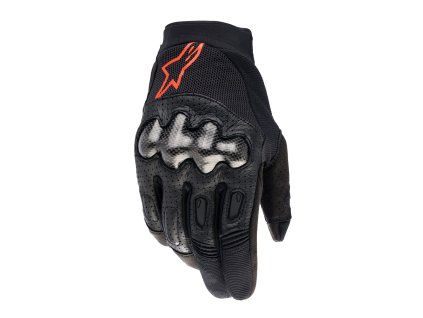 rukavice MEGAWATT 2  ALPINESTARS černá/červená fluo 2025 (Veľkosť S)
