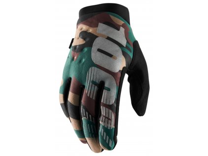 rukavice BRISKER  100% camo/černá (Veľkosť S)