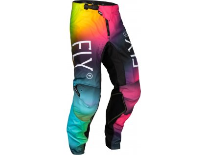 kalhoty KINETIC PRODIGY  FLY RACING - USA 2024 dětské růžová/modrá/hi-vis (Veľkosť 18)