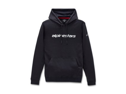 mikina LINEAR HOODIE  ALPINESTARS černá/bílá (Veľkosť M)