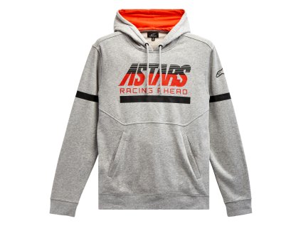 mikina CLUB HOODIE  ALPINESTARS šedá/černá/červená (Veľkosť M)