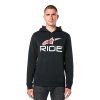 mikina RIDE  ALPINESTARS černá/bílá/červená (Veľkosť M)