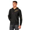 mikina SESSIONS 3 HOODIE  ALPINESTARS černá/zlatá (Veľkosť S)