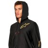 mikina SESSIONS 3 HOODIE  ALPINESTARS černá/zlatá (Veľkosť S)