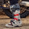 boty TECH 7 ENDURO  ALPINESTARS šedá/červená fluo/černá 2025 (Veľkosť 43)