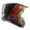 přilba SUPERTECH S-M10 CARBON META2  ALPINESTARS černá/žlutá/oranžová lesklá (Veľkosť S (obvod 55 - 56 cm))