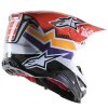 přilba SUPERTECH S-M10 edice TROY LEE DESIGNS  ALPINESTARS oranžová/žlutá/fialová/bílá/černá (Veľkosť 2XL (obvod 63 - 64 cm))