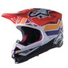 přilba SUPERTECH S-M10 edice TROY LEE DESIGNS  ALPINESTARS oranžová/žlutá/fialová/bílá/černá (Veľkosť 2XL (obvod 63 - 64 cm))