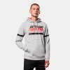 mikina CLUB HOODIE  ALPINESTARS šedá/černá/červená (Veľkosť M)