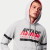 mikina CLUB HOODIE  ALPINESTARS šedá/černá/červená (Veľkosť M)
