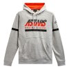 mikina CLUB HOODIE  ALPINESTARS šedá/černá/červená (Veľkosť M)