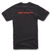 triko LINEAR WORDMARK TEE  ALPINESTARS černá/červená fluo (Veľkosť M)