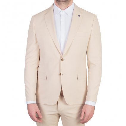 Krémový pánsky oblek s elastanom v Regular fit strihu