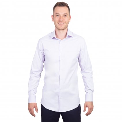 Pánska svetlofialová Košeľa v strihu Slim fit s dlhým rukávom