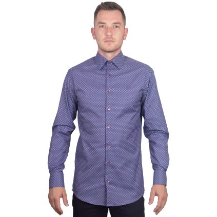 Pánska vzorovaná Košeľa v strihu Slim fit s dlhým rukávom