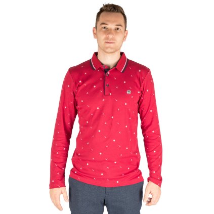 Pánska polokošeľa s dlhým rukávom a potlačou