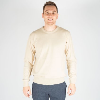 Pánsky merino-kašmírový pulóver s okrúhlym výstrihom