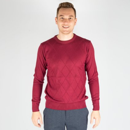Pánsky pulover s jemným kosoštvorcovým vzorom