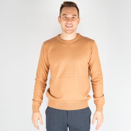 Pánsky merino-kašmírový pulóver s okrúhlym výstrihom