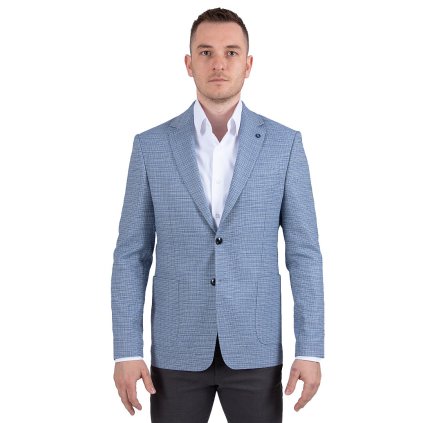 Modré voľnočasové sako s elastanom v Regular fit strihu (Veľkosť 6/48)