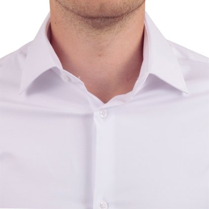 Biela pánska košeľa v strihu Slim fit s Dlhým rukávom (Veľkosť 38)