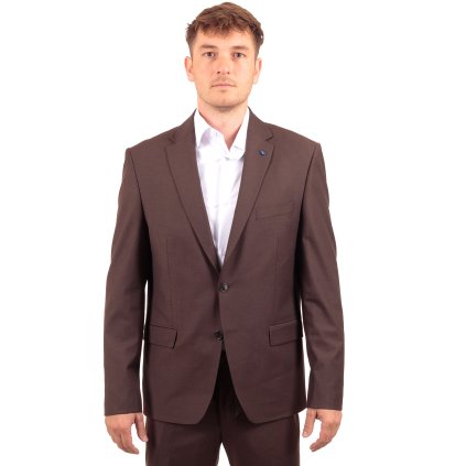 Hnedý pánsky oblek s elastanom v Regular fit strihu (Veľkosť 6/52)