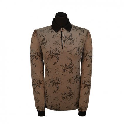 Pánska polokošeľa s dlhým rukávom a potlačou