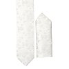 Svetlosivá Kravata  s vreckovkou - vzorovaná