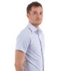 Bielosivá pánska vzorovaná košeľa v strihu Regular fit s Krátkym rukávom (Veľkosť 44)