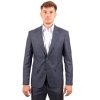 Sivomodrý károvaný pánsky oblek s elastanom v Regular fit strihu (Veľkosť 6/48)