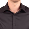 Čierna pánska košeľa v strihu Slim fit s Dlhým rukávom (Veľkosť 38)