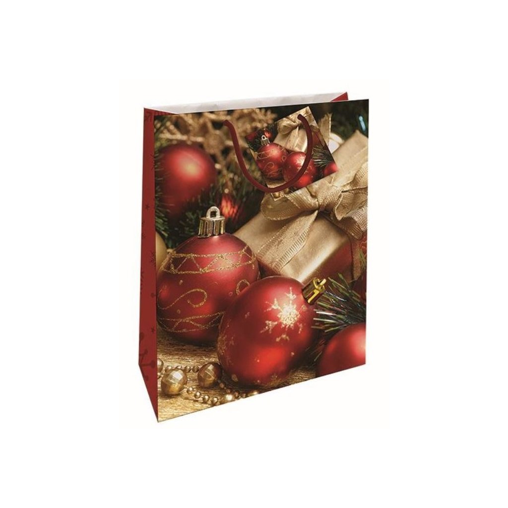 Vánoční dárková taška -červená