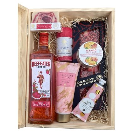 Dárkový dřevěný box Pink