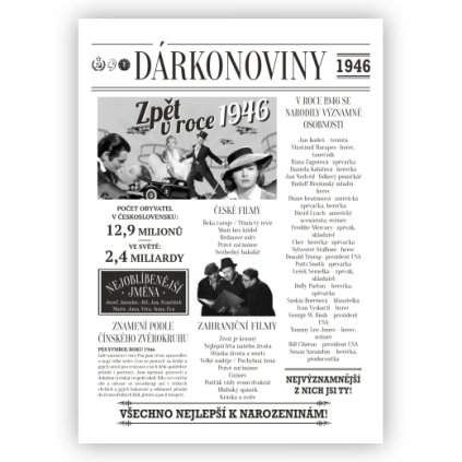 Dárkonoviny z roku 1946 originální retro přání