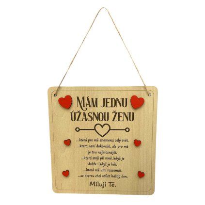 Úžasná žena- dřevěná cedulka