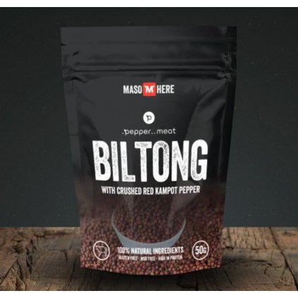 Hovězí Biltong s kampotským pepřem