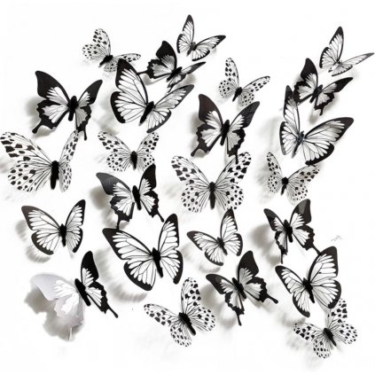 Motýle na stenu 24 ks