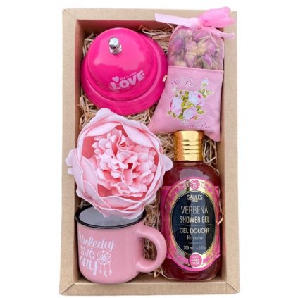Darčekový balíček – ružový Valentín